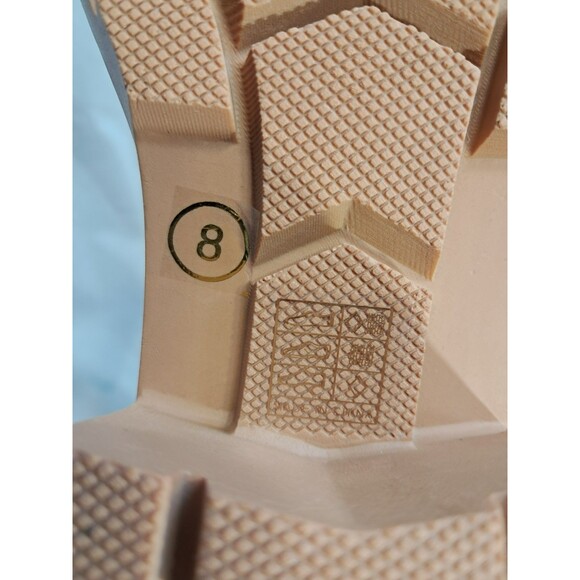 Vivianly Women's Suede Patent Leather Chunky Combat Boots Tactical Tan SIze 8 - Picture 12 of 13